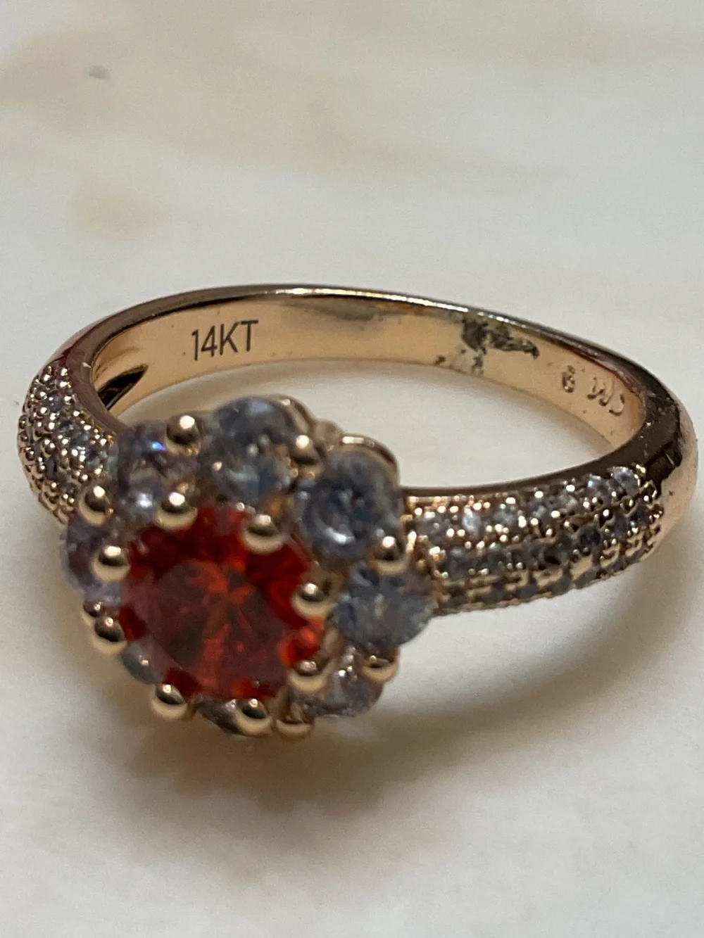 Halo Ring with Red Center